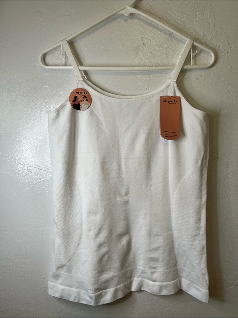 NWT Shapermint White Women's Smooth Neck Cami Tank size 2XL